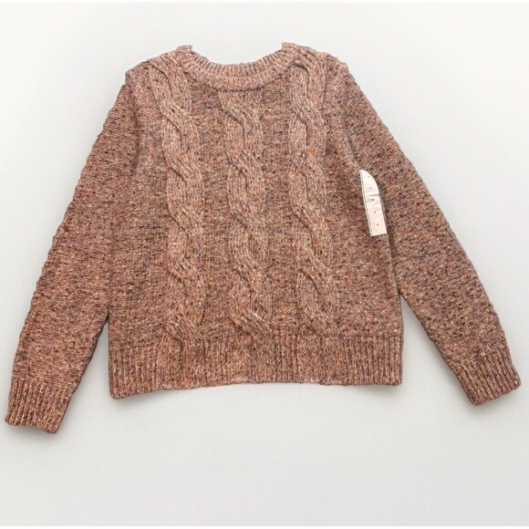 A New Day Sweater Womens Medium Marled Cable Knit Rustic Cozy Soft Comfy Lounge - Picture 2 of 15